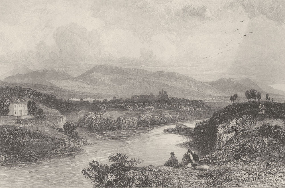 SWITZERLAND. Genève (Geneva) ; Finden 1833 old antique vintage print picture